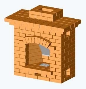 Мини-камин ручной работы из кирпича