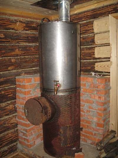 Печь для сауны с кирпичной плитой
