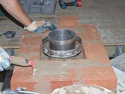 Каменный дымоход для металлической плиты