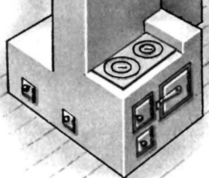 Русская плита с чугунным жарочным шкафом
