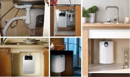 Варианты установки водонагревателя мгновенного действия