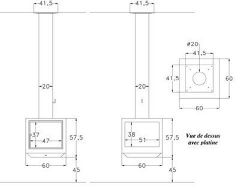 Чертеж камина с подвесным потолком
