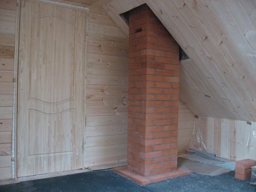 Каменный дымоход для металлической плиты