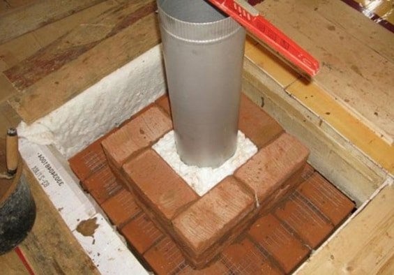 Футеровка дымохода из кирпичной кладки