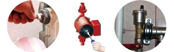 Удаление воздуха из аккумуляторов и насоса