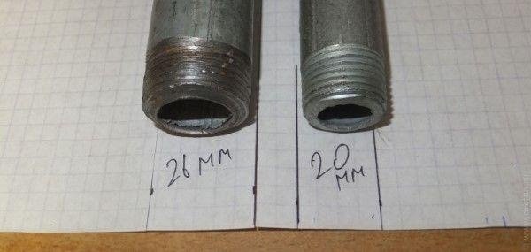 рисунок: Диаметры труб