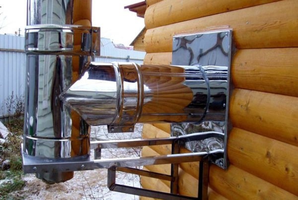 Монтаж тройника дымохода
