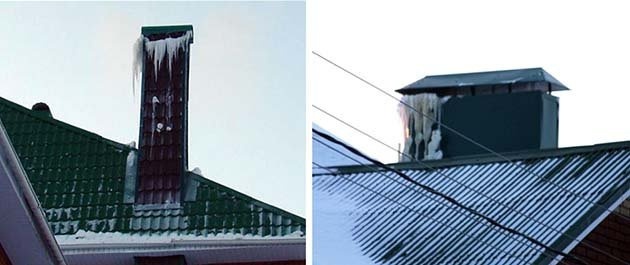 Лед на дымоходе