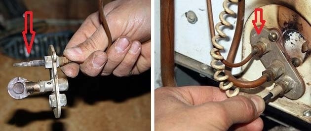 Снятие датчика пламени