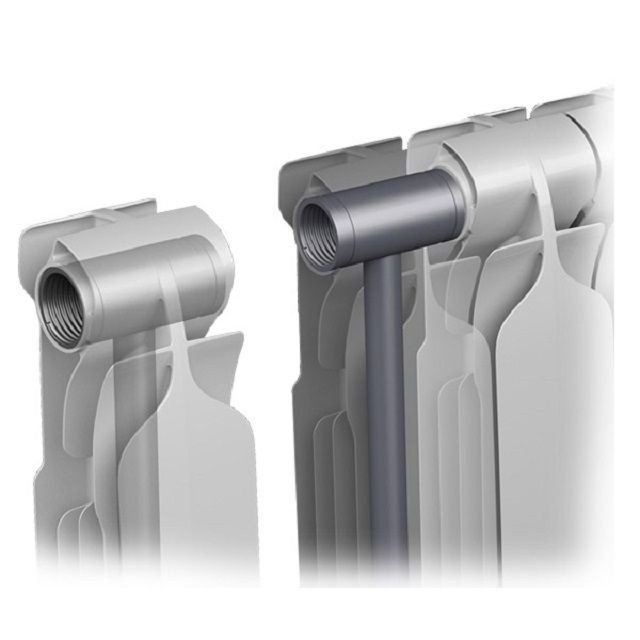 Подключение секции радиатора из алюминия
