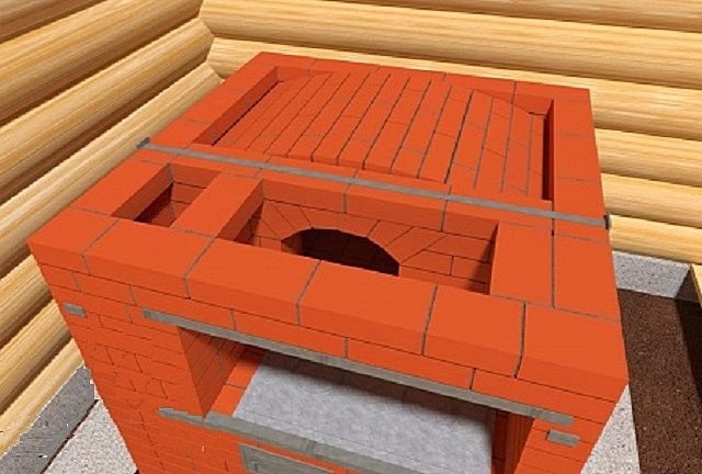 Крепление внутренней стены с обрешеткой на 19 ряду
