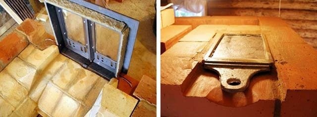 Установка дверцы для очистки и заслонки