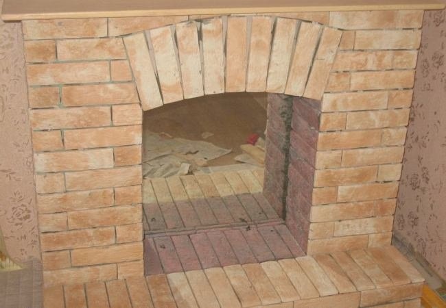 Камин для фальшпанели из гипсокартона готов
