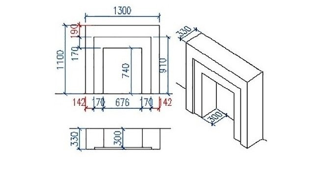 Простой рисунок небольшого камина