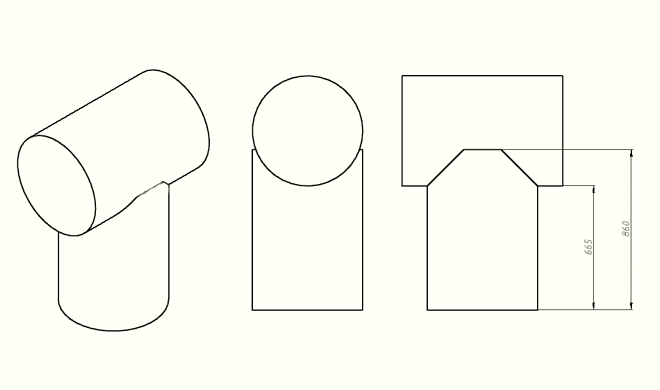 чертеж: как сделать барбекю из бочонка - линия для разрезания