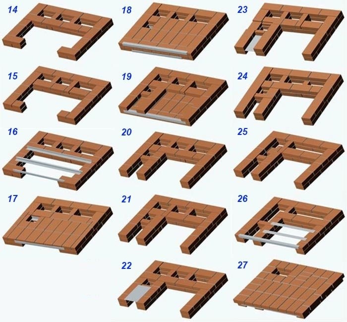 Последовательность кладки горизонтальная 14 - 27