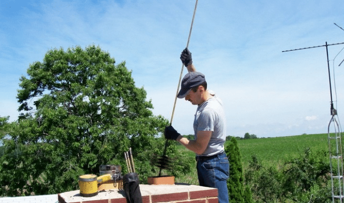 Каменный дымоход для металлической плиты