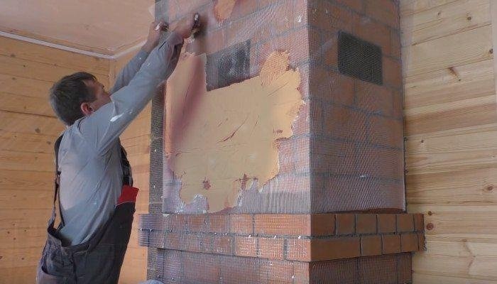 Оштукатуривание стен дымохода