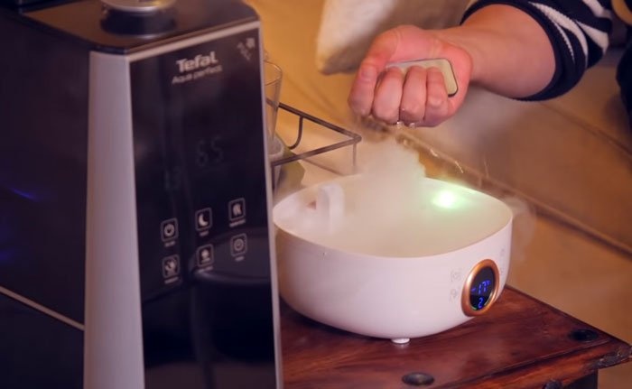 работа ультразвукового увлажнителя без верхней крышки