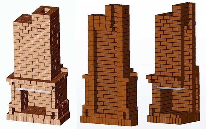 Простой камин с вырезом