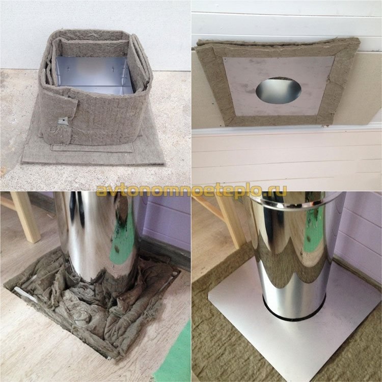 схема установки каминного дымохода