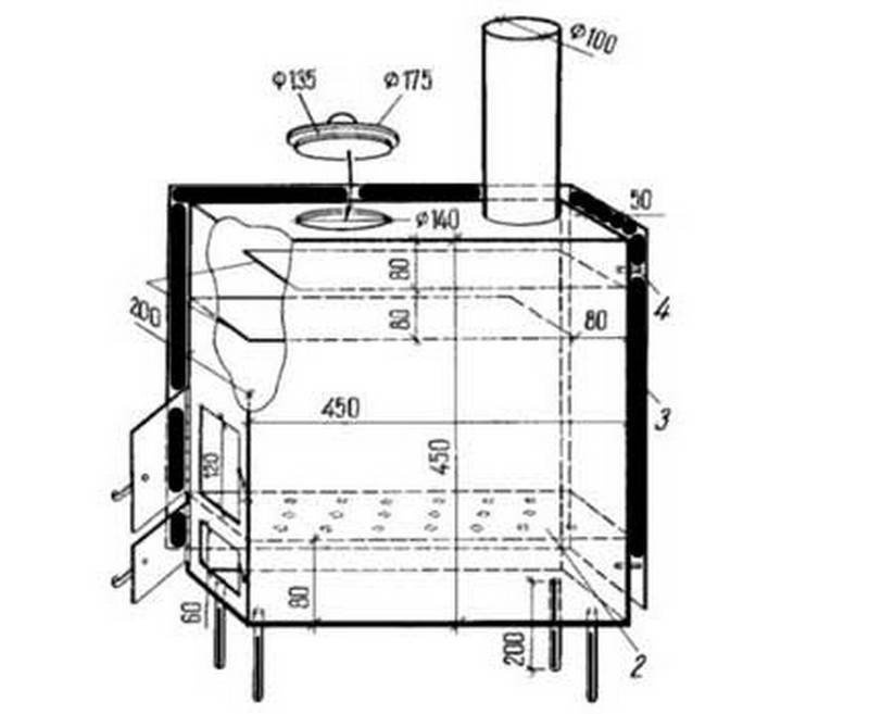 Плита на дровах и кефире для гаража - плита для гаража своими руками