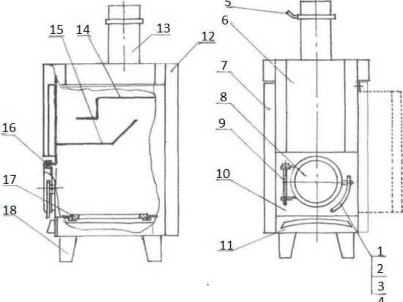 Самодельная железная плита на дереве
