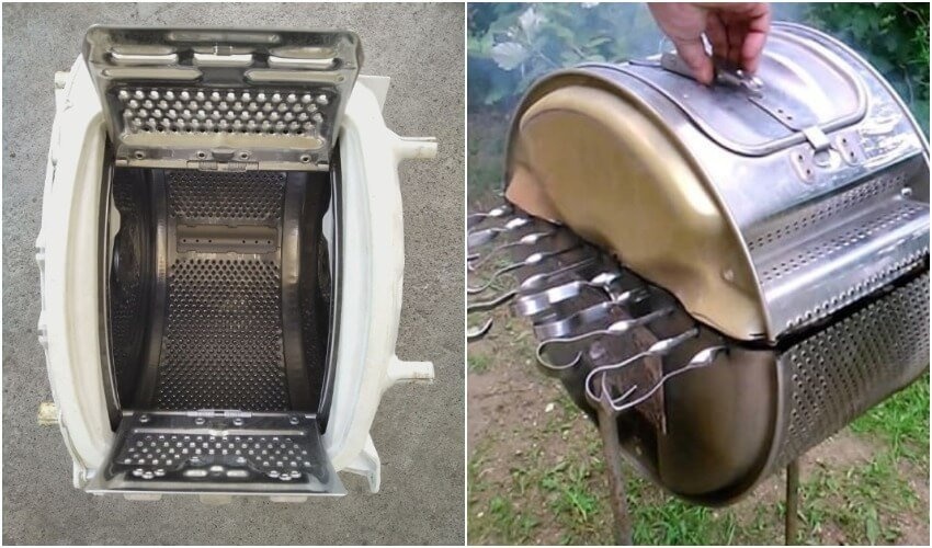 фото гриля, сделанного из барабана стиральной машины